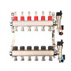 Stainless Steel Collectors 2 To 12 Ways High Quality Nickel Plated Loop Radiant Manifold For Underfloor Heating System